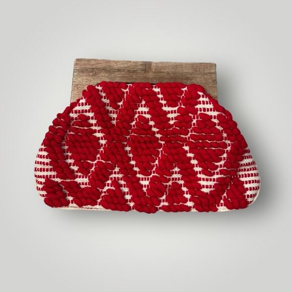 NEW Fabulous Mj New York Red Clutch Bag - Picture 1 of 9